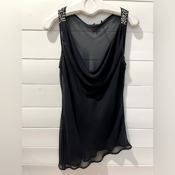 TRICOTTO Black Beaded Asymmetrical Tunic (M) - Picture 1 of 9